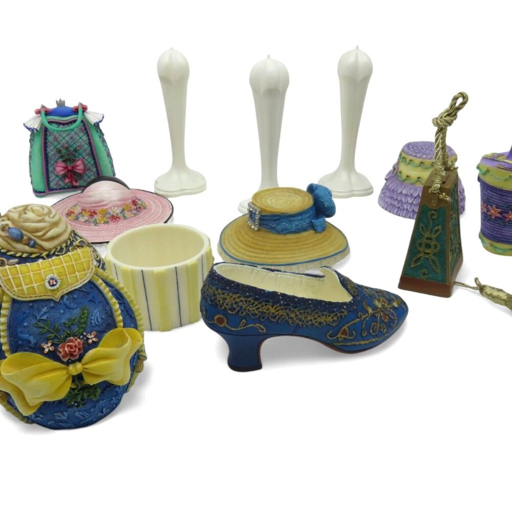 Vintage Hat Purse and Shoe 13 MINIATURE LADY Collectible Figurines